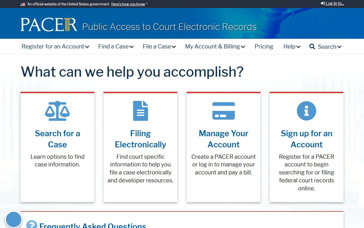 PACER federal court records access for Arlington County federal dockets