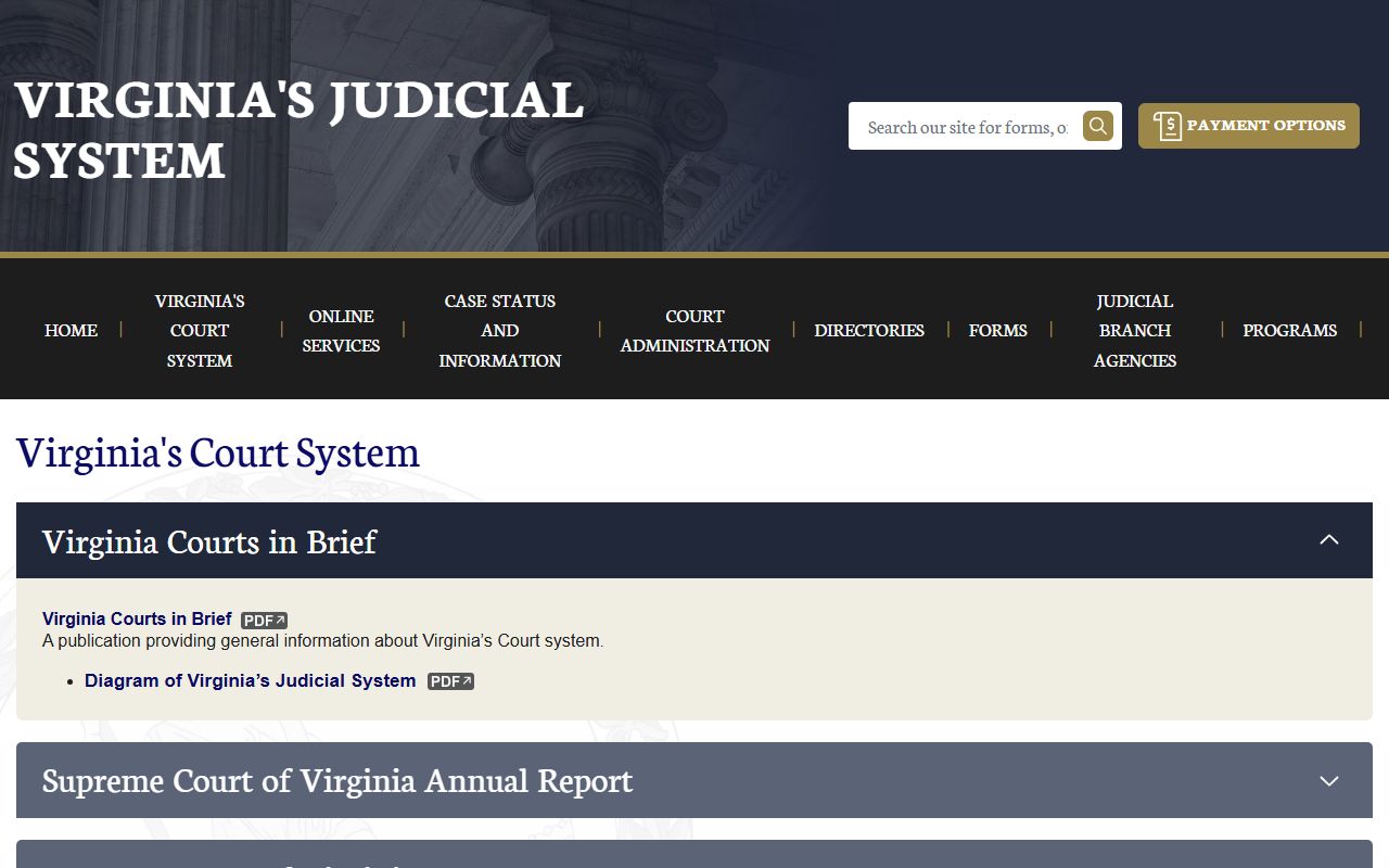 Virginia courts structure page for the Arlington County District Court