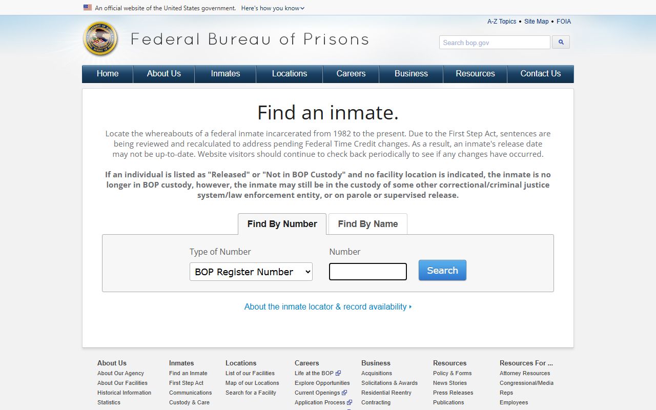 Federal Bureau of Prisons inmate locator for Arlington County released inmates