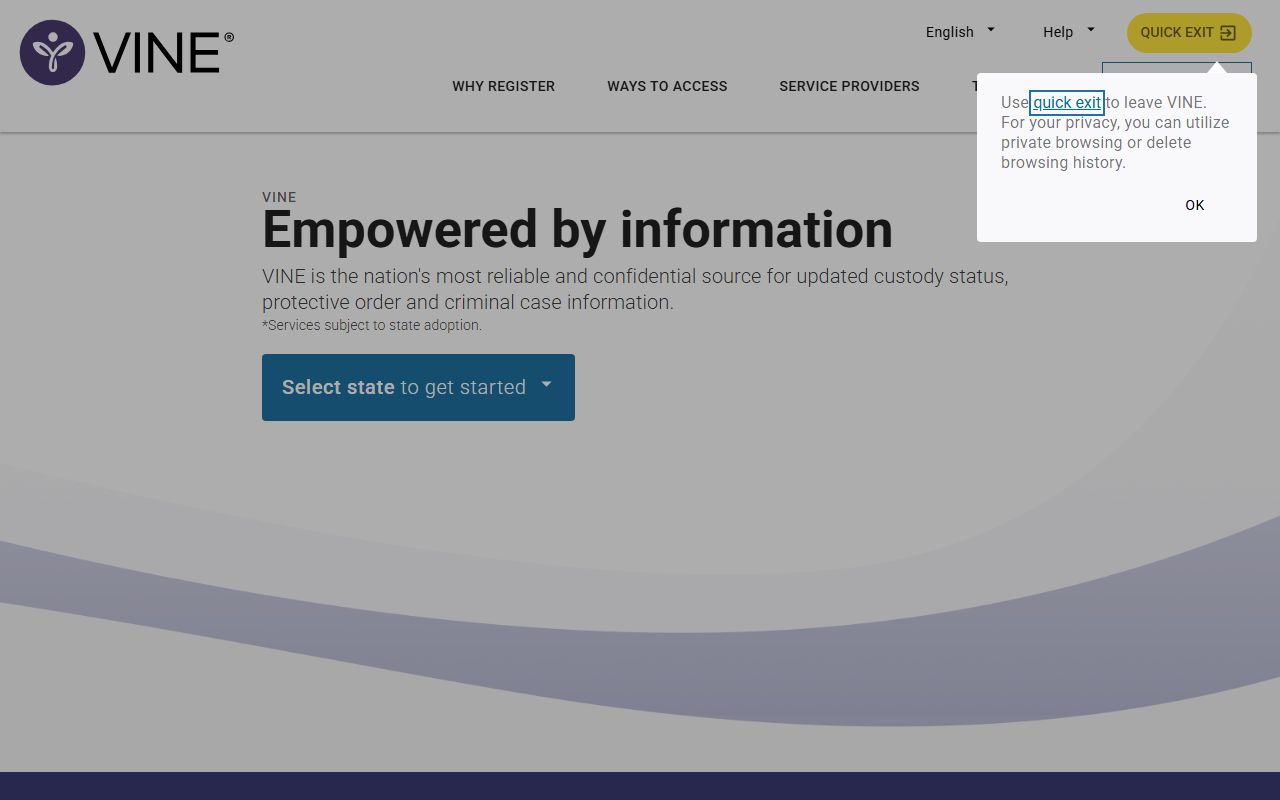 VINELink custody notifications for Arlington County released inmates